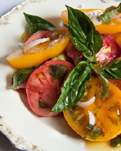 Bright Flavors: Heirloom Tomato Salad with Basil Vinaigrette