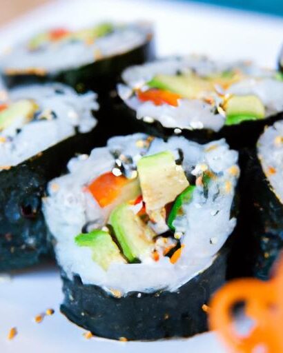 Fresh & Flavorful: Vegan Sushi Rolls with Avocado & Cucumber