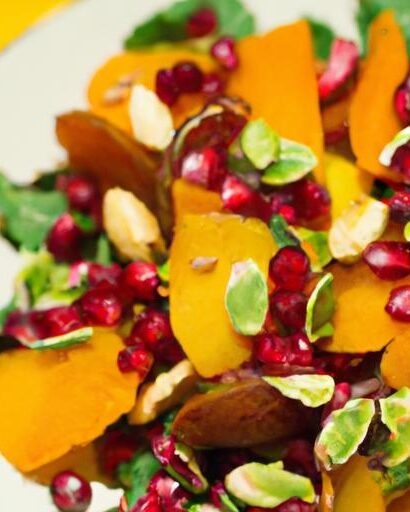 Vibrant Persimmon & Pomegranate Salad with Crunchy Pistachios