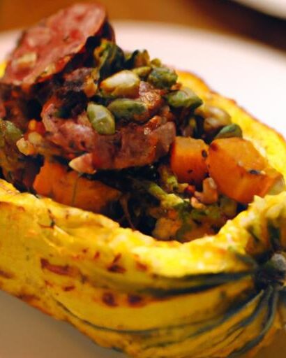 Hearty Stuffed Acorn Squash with Savory Sausage Twist