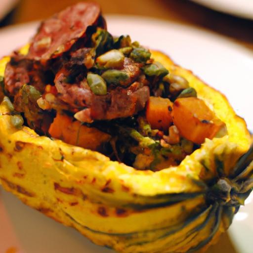 Hearty Stuffed Acorn Squash with Savory Sausage Twist