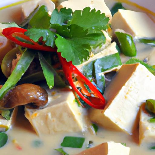 Savor the Flavors: thai Green Curry with Tofu Delight