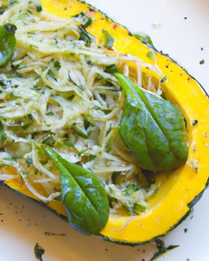 Wholesome Spaghetti Squash with Spinach Walnut Pesto Magic