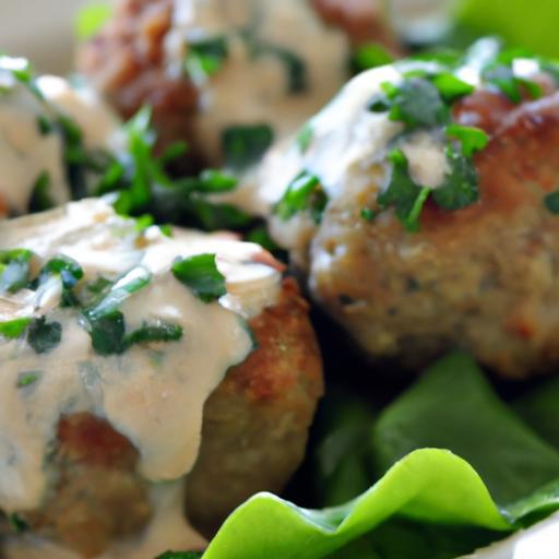 Savory Greek Turkey Meatballs Paired with Creamy Tzatziki