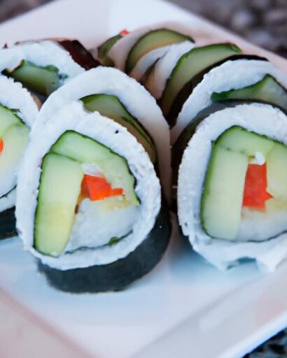 Fresh & Flavorful: Vegan Sushi Rolls with Avocado & Cucumber