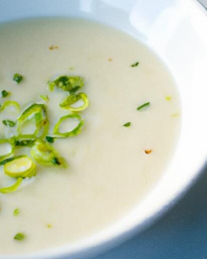 Velvety Potato Leek Soup Drizzled with Vibrant Chive Oil