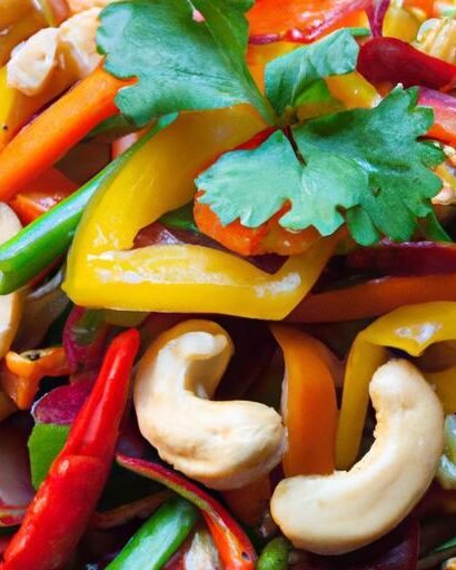 Vibrant Rainbow Vegetable Stir-Fry with Crunchy Cashews