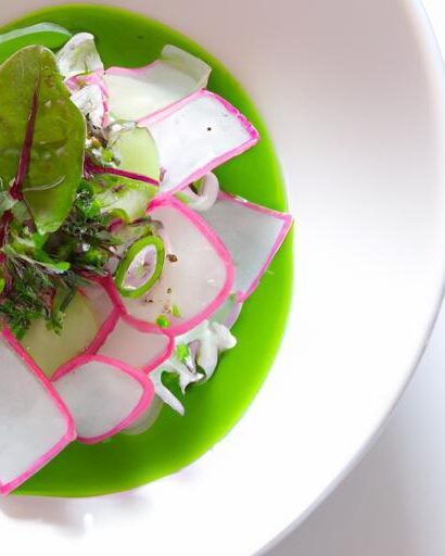 Zesty Shiso & Radish Salad with Refreshing Yuzu Dressing