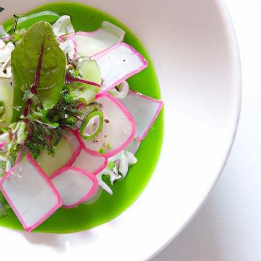 Zesty Shiso & Radish Salad with Refreshing Yuzu Dressing