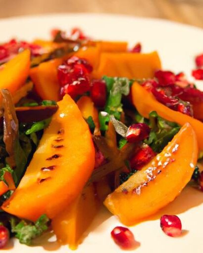 Persimmon & Pomegranate Salad: A Nutty Burst of Freshness