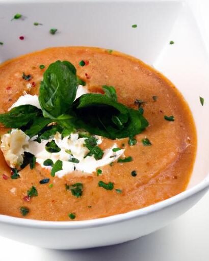 Tomato Basil Soup Boosted with Nutty Flaxseed Oil Flair