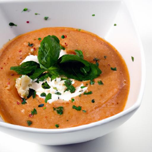 Tomato Basil Soup Boosted with Nutty Flaxseed Oil Flair