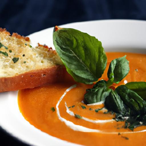 Tomato Basil Soup Boosted with Nutty Flaxseed Oil Flair