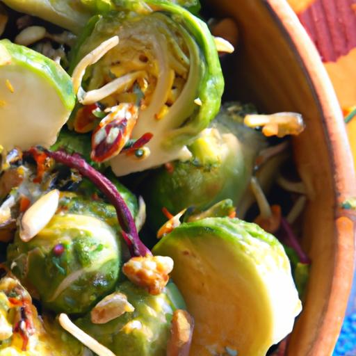 Crunchy Shaved Brussels Sprouts Salad with Nutty Pumpkin Seeds