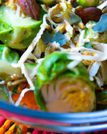 Crisp Shaved Brussels Sprouts Salad with Crunchy Pumpkin Seeds