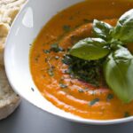 Tomato Basil Soup Boosted with Nutty Flaxseed Oil Power