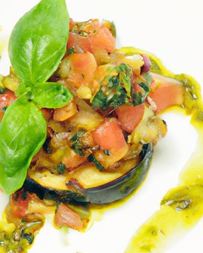Elevate Ratatouille: A Fresh Twist with Basil Oil Drizzle